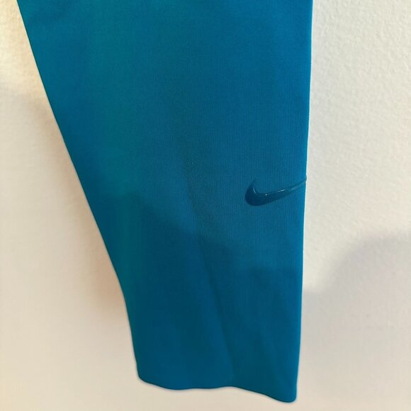 NIKE DRI-FIT TEAL LEGGINGS WOMENS SIZE MEDIUM CROPPED - Picture 8 of 10